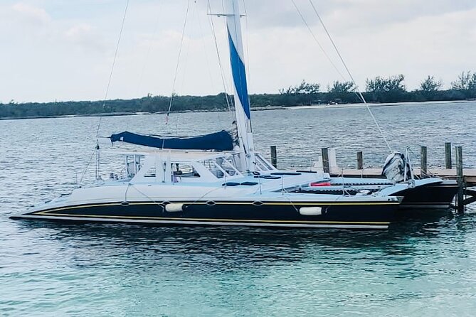 Luxury Catamaran Cruise: Sip, Sail, Snorkel, and Swim with Pigs! - Passing Sandy Cay, the television island