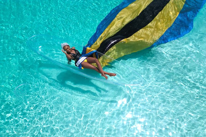 Nassau Clear Kayak Drone Photoshoot- Floating Dress - Why the clear kayak and drone view work together