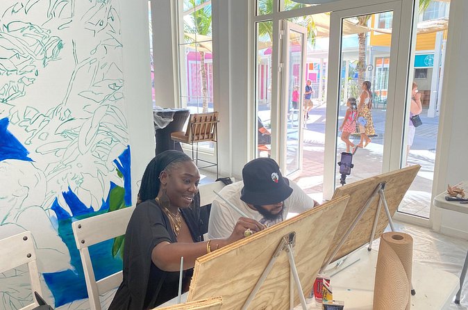 Paint and Sip at the Gallery and Wine Bar - The Gallery Atmosphere and Bahamian Art