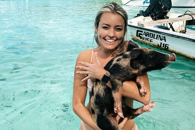 Pink Sand Beach and Swimming Pigs Adventure from Nassau - The swing sandbar near Spanish Wells